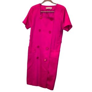 Givenchy Paris Vintage Hot Pink dbl breasted blazer jacket dress France …